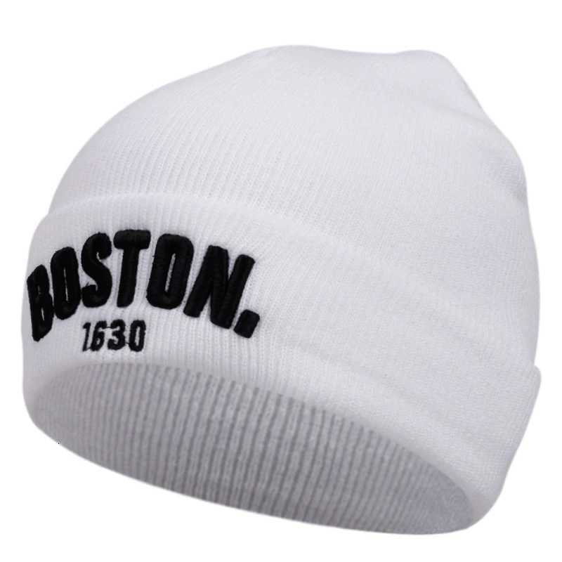 Luxury boston knitted hat bean hat outdoor winter hat embroidered ski hat Y251209