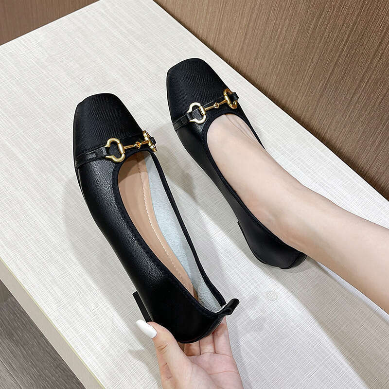 Free shipping designer niche Vintage Genuine Leather Loafers for Women Summer Flat Spring Autumn Color Block Single Soft Sole Granny Plus Size Shoes