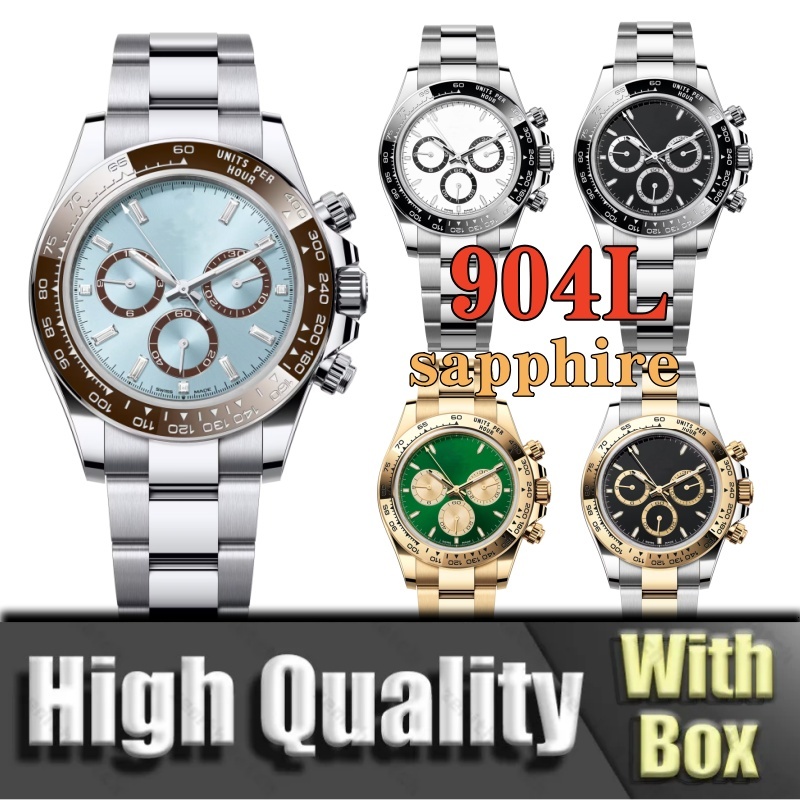 AAA 40mm Mens Automatic Watch Designer Daytons Watches Men Super Clone Watch Luminous Waterproof Chronograph Sapphire Glass 904L Stainless Steel Wristwatches