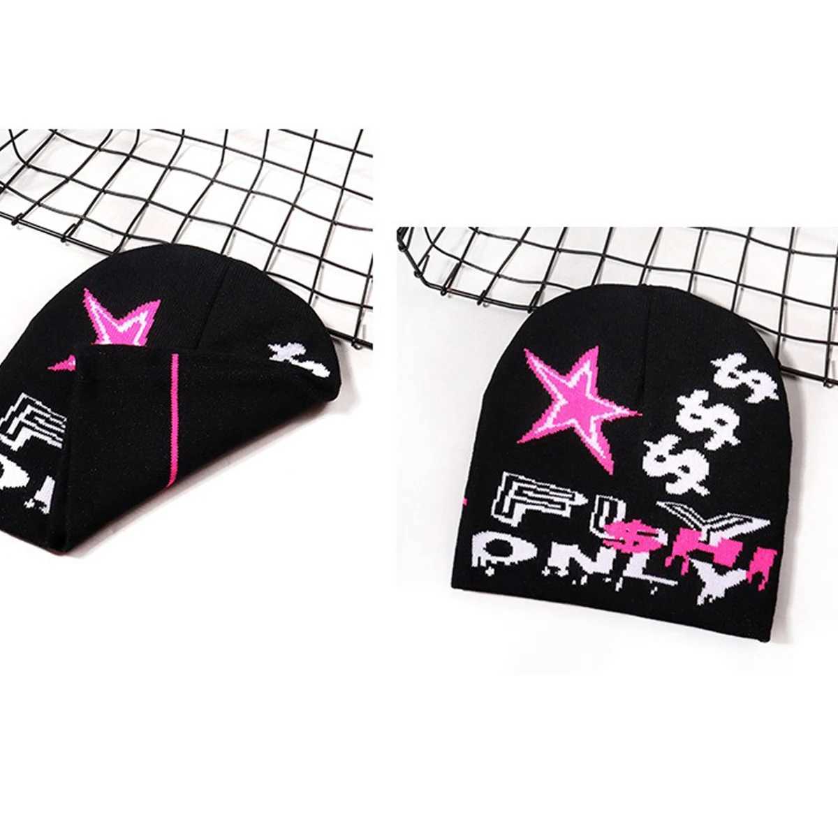 Luxury Fashion y2k street hip-hop jacquard knitted hat personalized fashion trend autumn and winter cold proof warm beaniest Y251209