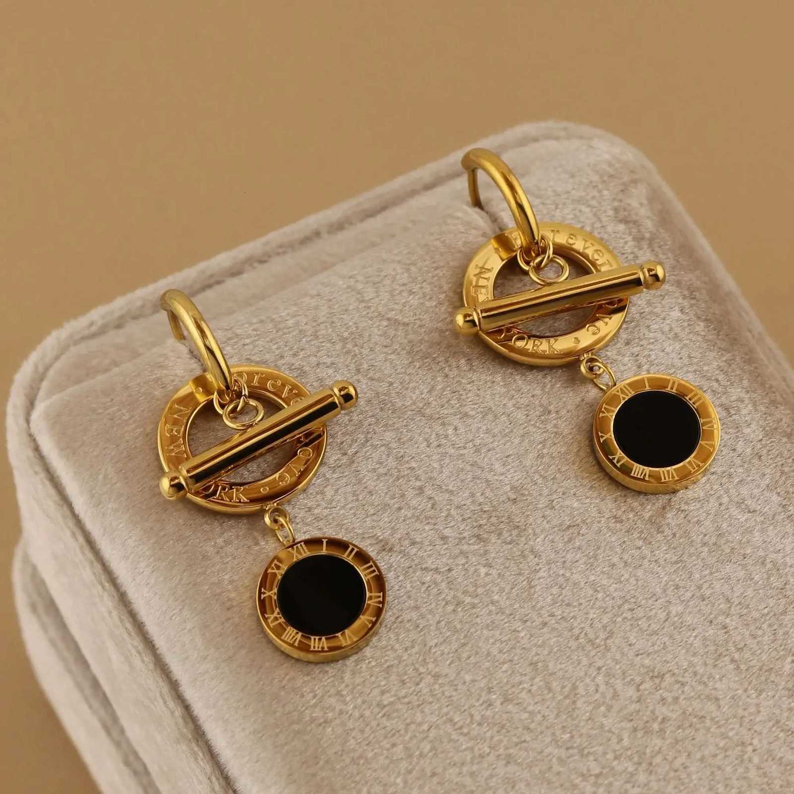 New Fashion XE-219 Stainl Steel Ran Numeral Pendant Earrings for Wen New Party Wedding Jewelry Wholes Y251210