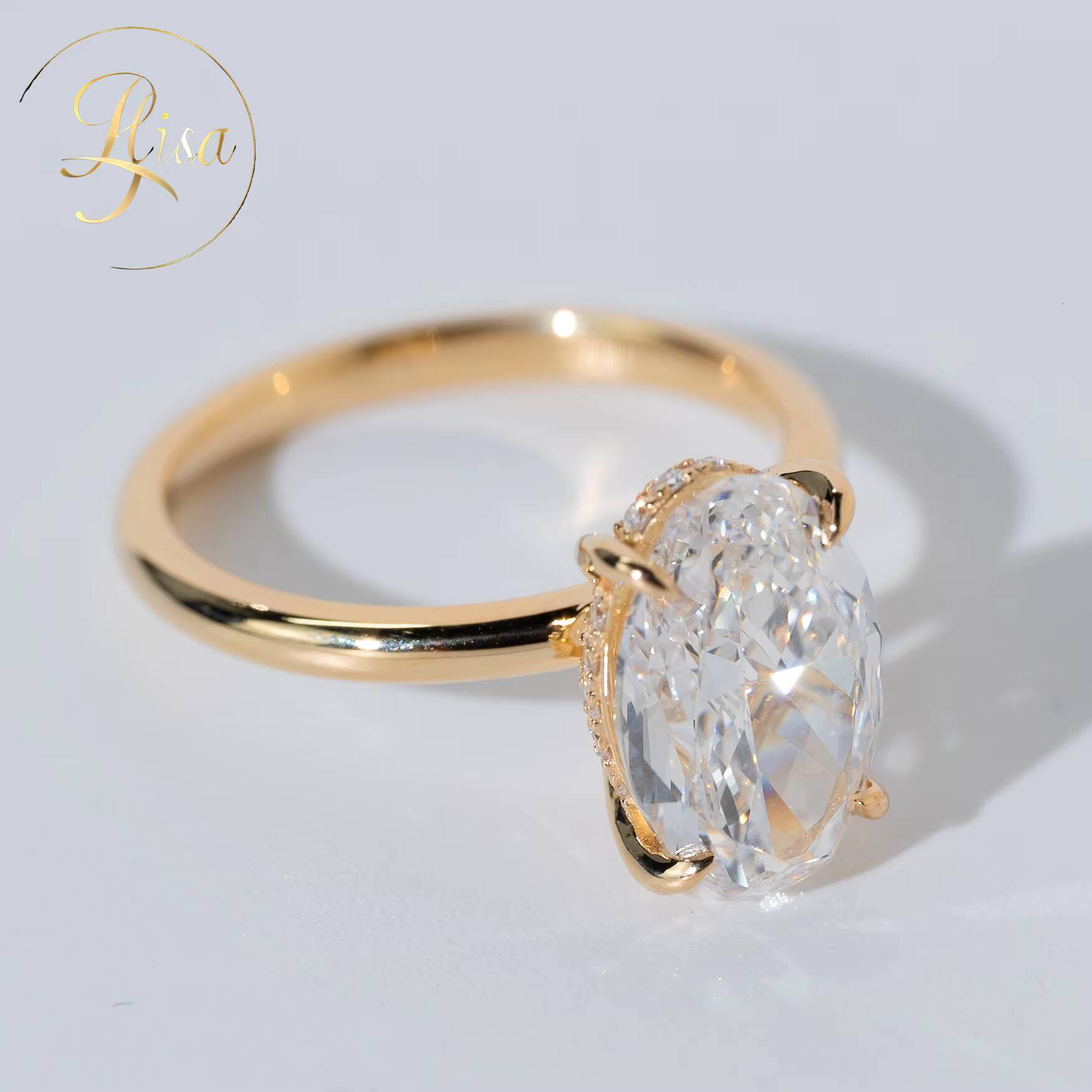 Custom 2CT VVS Lab Grown Diamond Engagement Ring Popular Rose Gold 925 Sterling Silver for Women Womens Jewelry