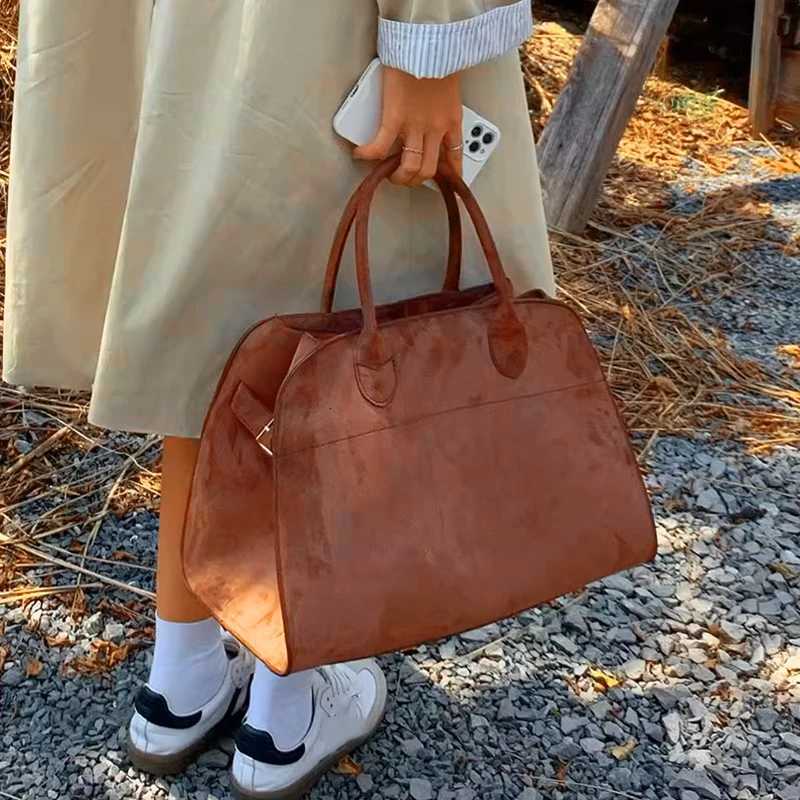 Suede Tote Bag High Quality Designer Luxury Bost Large Handbag Winter Vintage Wens Shoder Bags Y251209