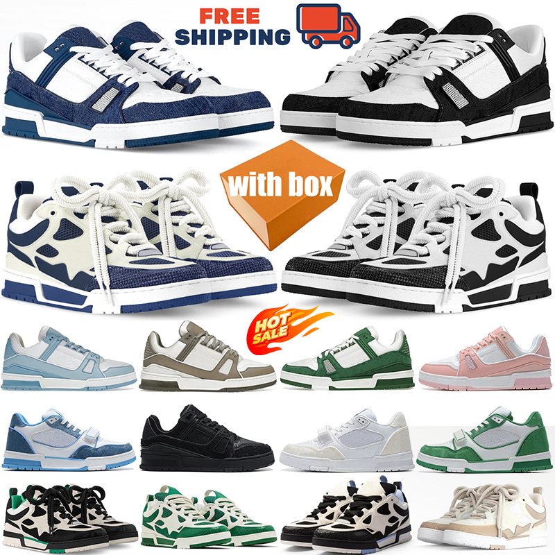 Free shipping with box designer casual shoes trainer sneakers Low black white orange men women outdoor sports runner running louisvuittion shoe