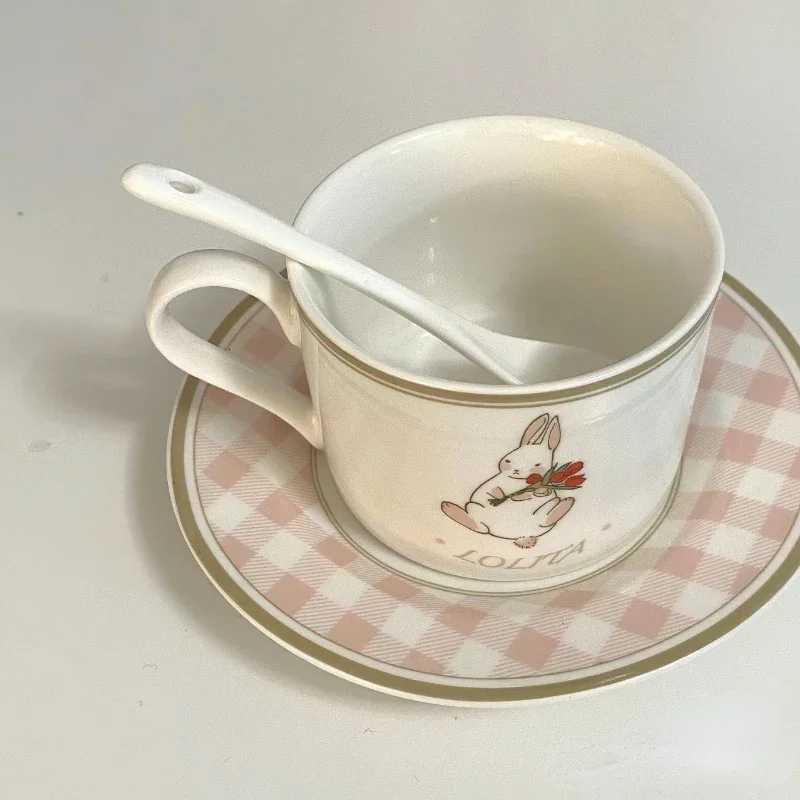 Little Rabbit Mug Set High Temperature Resistant Large Capacity Cartoon Ceramic Cup Afternoon Tea Breakfast Dessert Plate C251210