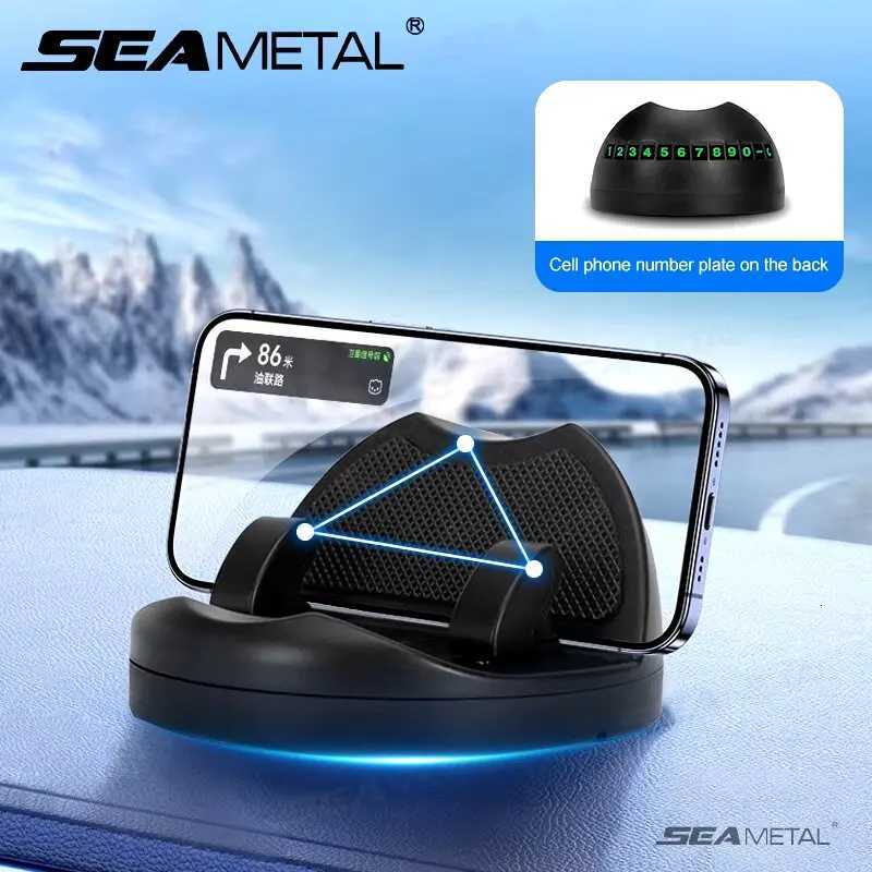 SEAMETAL Dashboard Car Phone Holder 360-Degree Rotation -Up Phone Mount Stable Universal Auto Phone Stand with Number Plate C251210