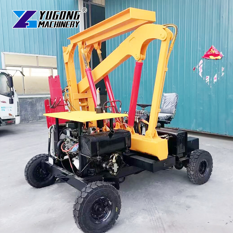 Versatile Hydraulic Pile Driving Rig | Handles Guardrail Piles & Drilling Tasks