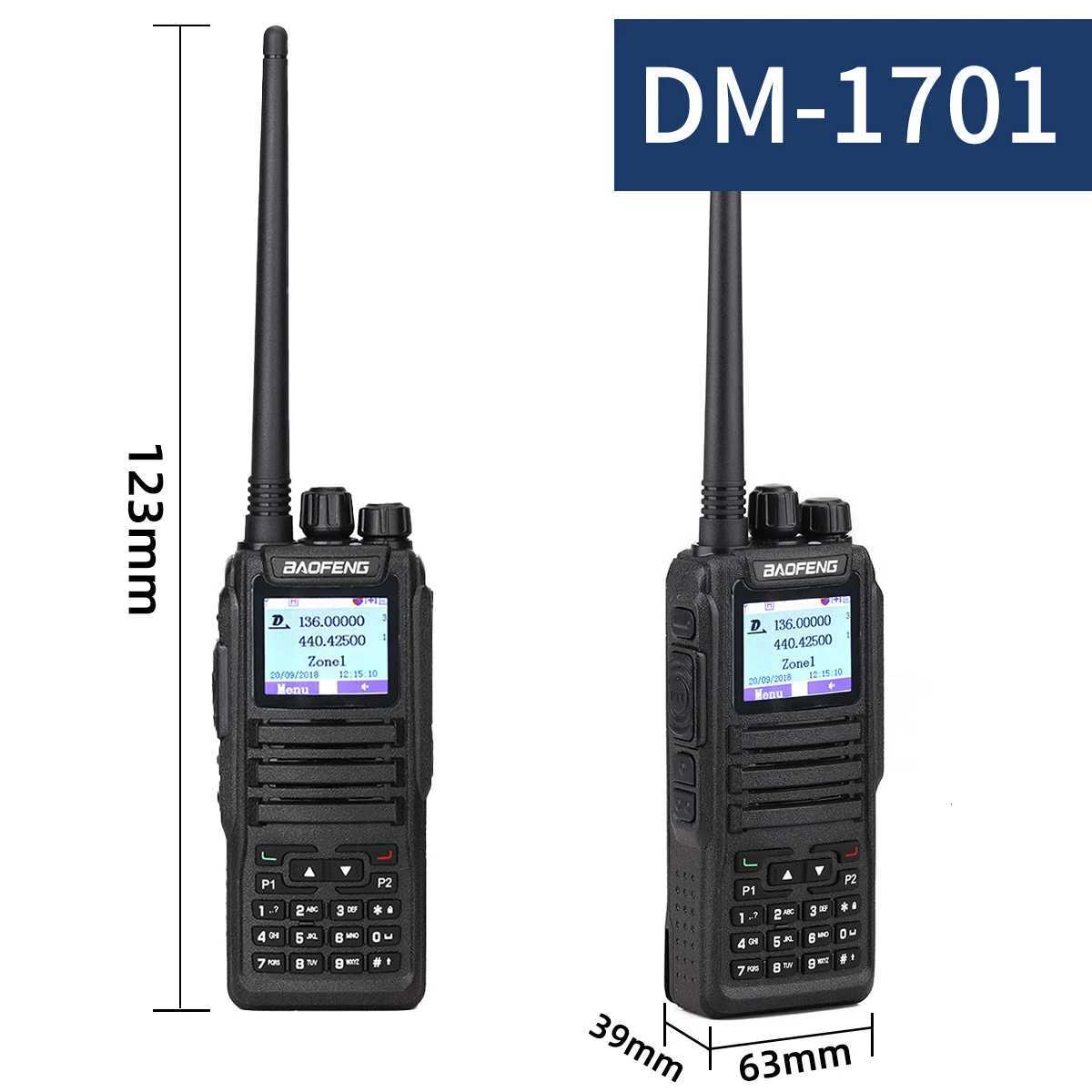 DMR Baofeng dual mode analog Digital walkie talkie DM 1701 Tier 12 Dual Time Slot Ham Dual band Baofeng Radio DM-1701 M251210