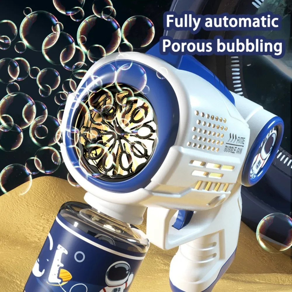 Electric Space Soap Bubble Gun Automatic Bubble Machine Maker Lights Astronaut Outdoor Games Park Toys for Kids Childrens Gift 251204