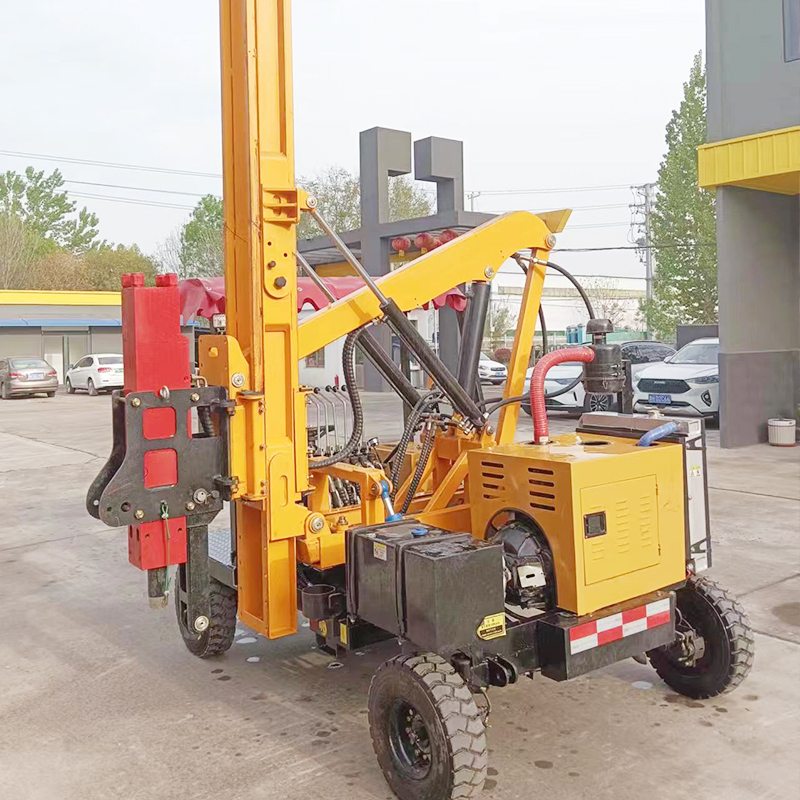 Solar Guardrail Pile Driver | High Efficiency Construction Machine Featuring Hammer Pump & Engine Core