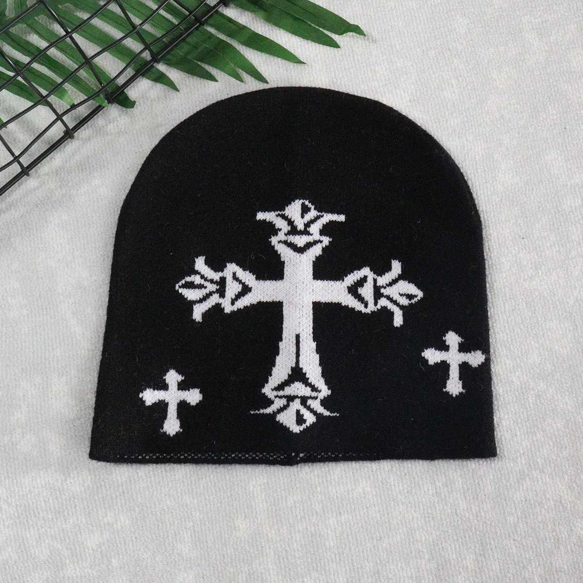 Luxury Knitted Hat Cross Autumn and Winter Warmth Unisex Embroidery Yarn Hat Cross-border Source Manufacturer Direct Supply Hat Y251209