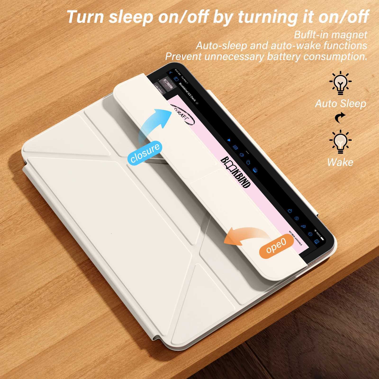 RBP Y-Shaped Folding Case Magnetic iPad A16 10/11th Gen iPad Pro 11 13 129 Air 11 Ai/5 mini 6 With Magnetic Detachable Cover H251210