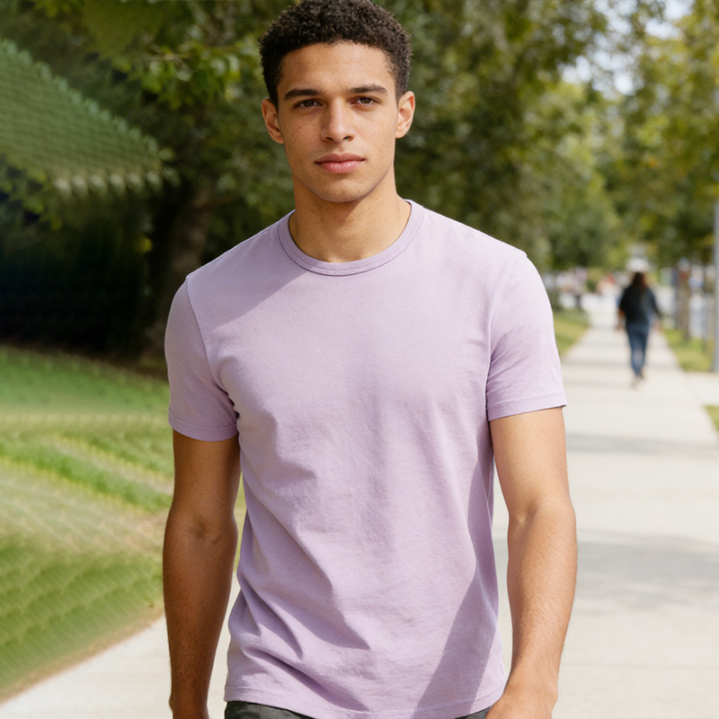 Men's Classic Crew Neck T-Shirt Short Sleeve Regular Fit Heather Gray Basic Tee for Daily Wear GT2-913