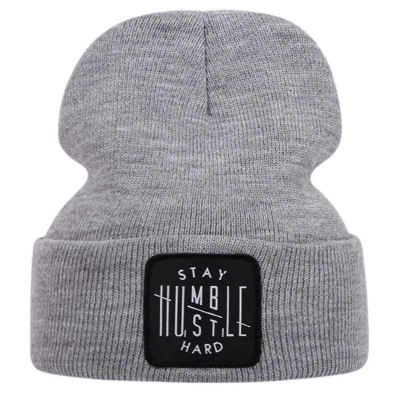 Luxury Stay Hard lettered knitted cap for Autumn and winter outdoor sports events Warm woolen cap for casual and versatile Y251209