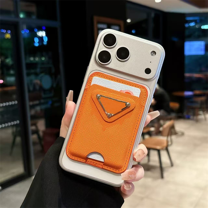 Luxury Designer MagSafe iPhone Magnetic Card Holder Strong Magnet Back Mount for iPhone 17promax 17 16 15 14 13 Blocking Slim Wallet with Card Slots Phone Card Pouch