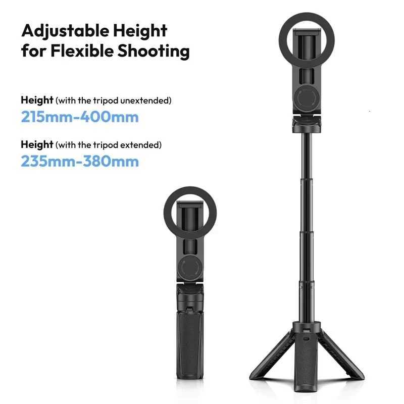 Magnetic Phone Tripod Wireless Phone Grip Selfie Stick Desktop Tripod for iPhone 12 13 14 15 16 Pro Max For phone holder C251210