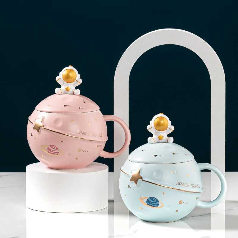 Creative Cartoon Planet Mug Cute Astronaut Ceramic Mug Gift Souvenir Mug C251210