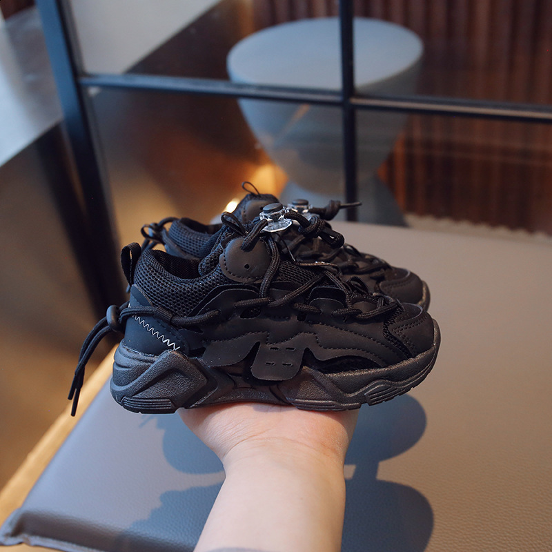 2025 Spring Autumn Winter Childrens Mesh Sports Shoes Waterproof Leather Dad Shoes Boys Girls Warm Casual Cotton Shoes