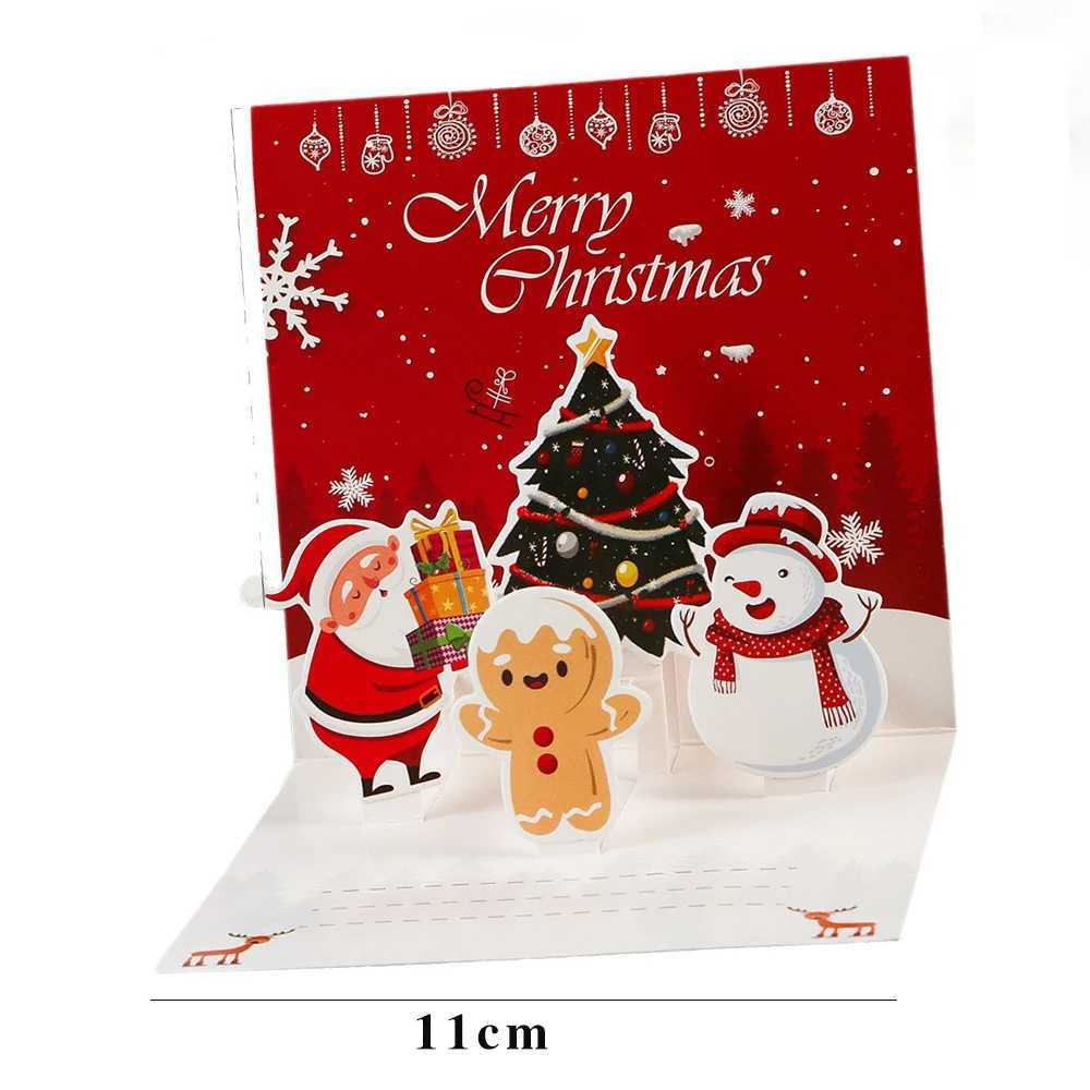 3D Cartoon Christmas Card Folding Christmas Best es Card Christmas Handwritten Blessing Invitation Cards New Year Gifts H251210