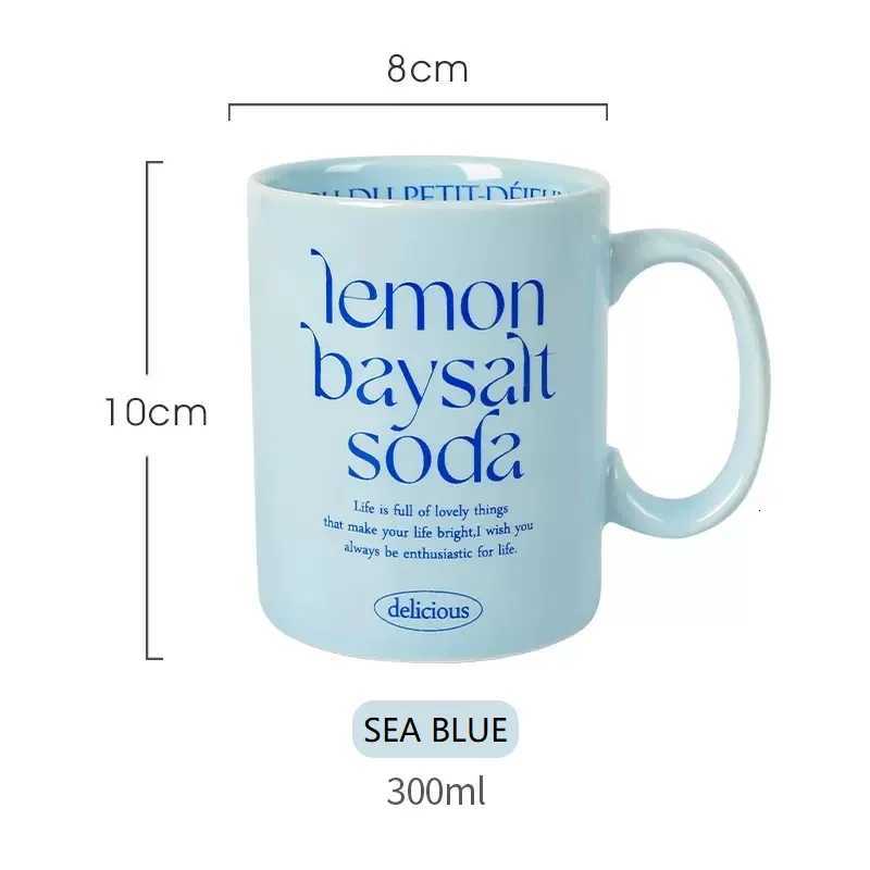 ins letter mug ceramic cup breakfast cup couple water cup pair cup oat cup yogurt cup C251210