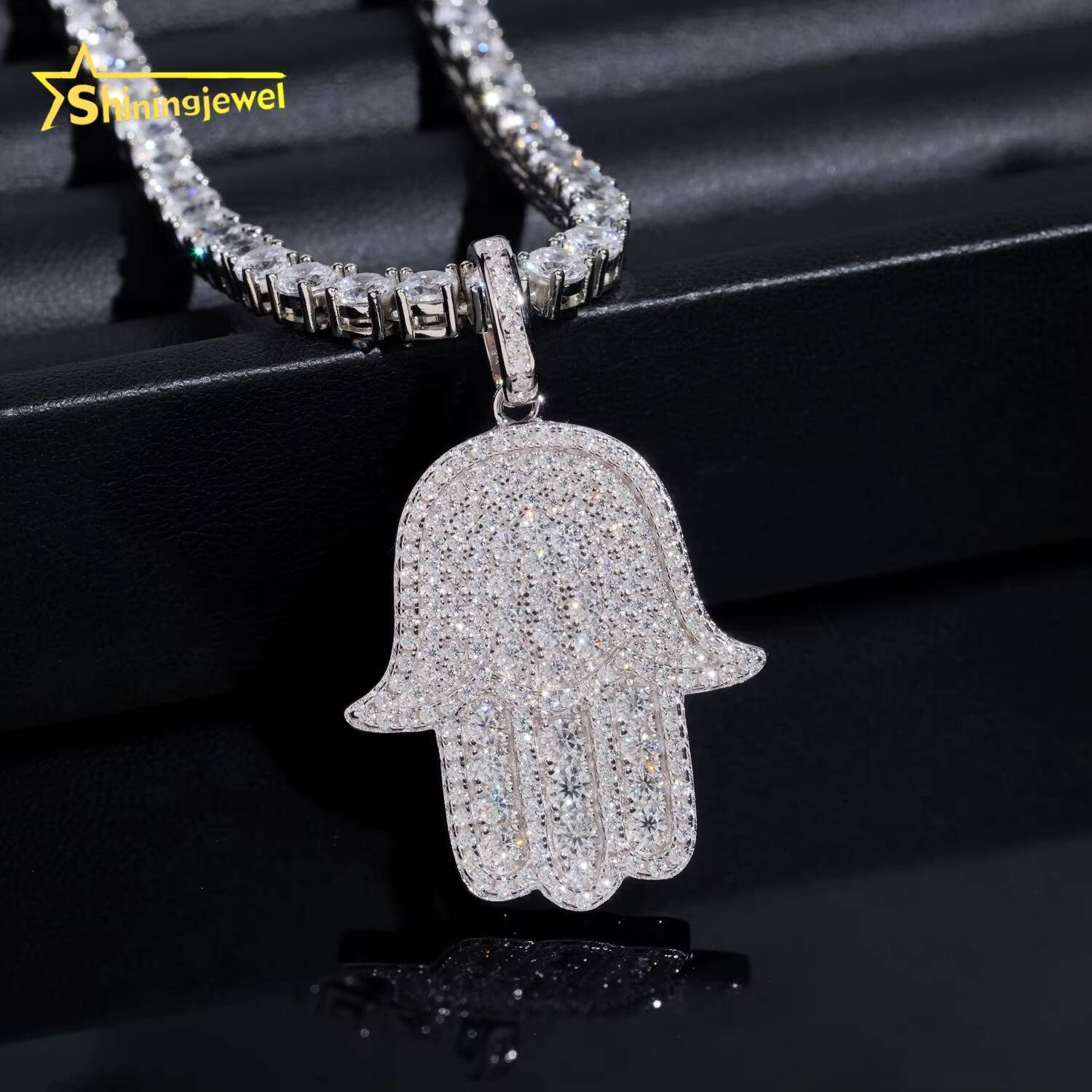 Ready to Ship Sterling Sliver 925 Gold Plated Pass Diamonds Test Moissanite Hip Hop Iced Out Pendant