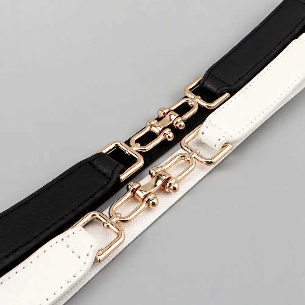 Luxury Women Fashion Waist Belt Narrow Stretch Dress Belt Simple Retro Buckle Waistband GM115 Y251210