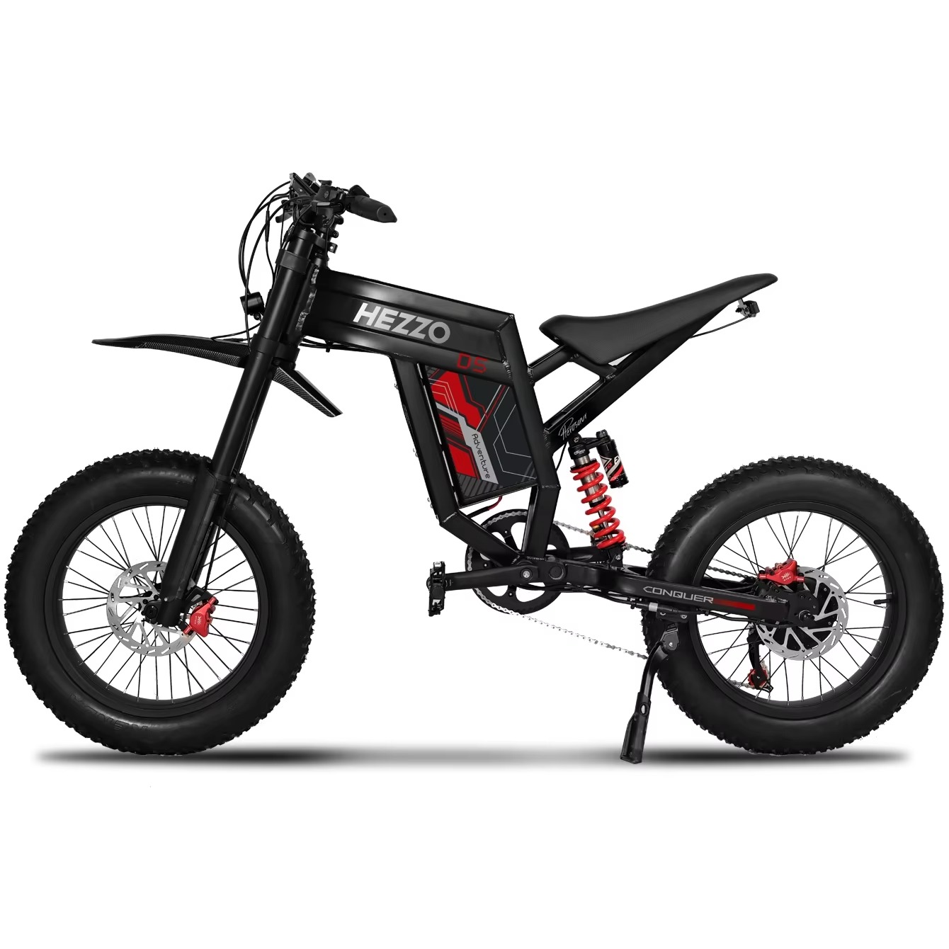 Dirt Bike Style HEZZO D5 3000W Hybrid Vehicle 43Mph Equipped w/Lithium Batteries (60V 30Ah), Dual Oil Brakes, Up to 75 Miles of Ride