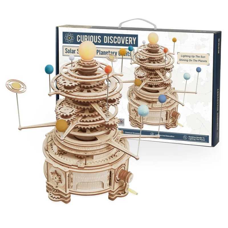 Robotime Rokr 316PCS Rotatable Mechanical Orrery DIY Wooden Model Building Block Kits Assembly Toy Gift for Children Adult ST001T251210