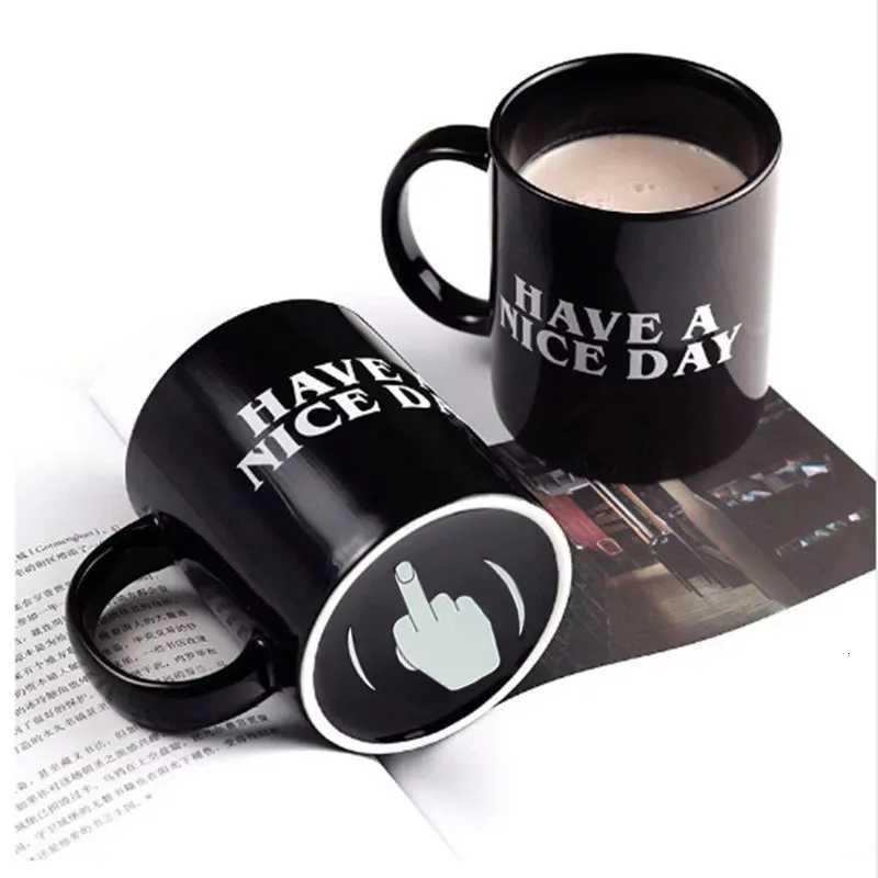 Ceramic Coffee Mug with Vertical Middle Finger Creative Relaxed Friendly Hand Milk Tea Cup New Style Office Mug Drinkware Gift C251210