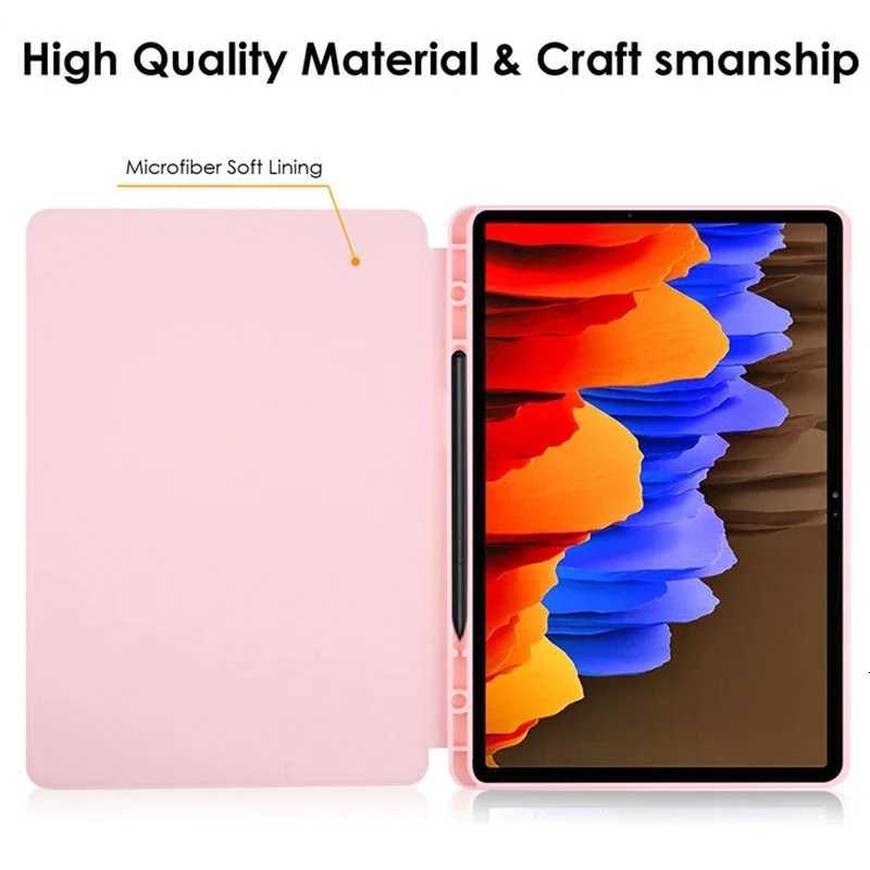 With Pen Slot Case For New Galaxy Tab S11 11 inch 2025 5G PU Tablet Case For Tab SM-X730 SM-X736 Smart Shockproof Cover H251210