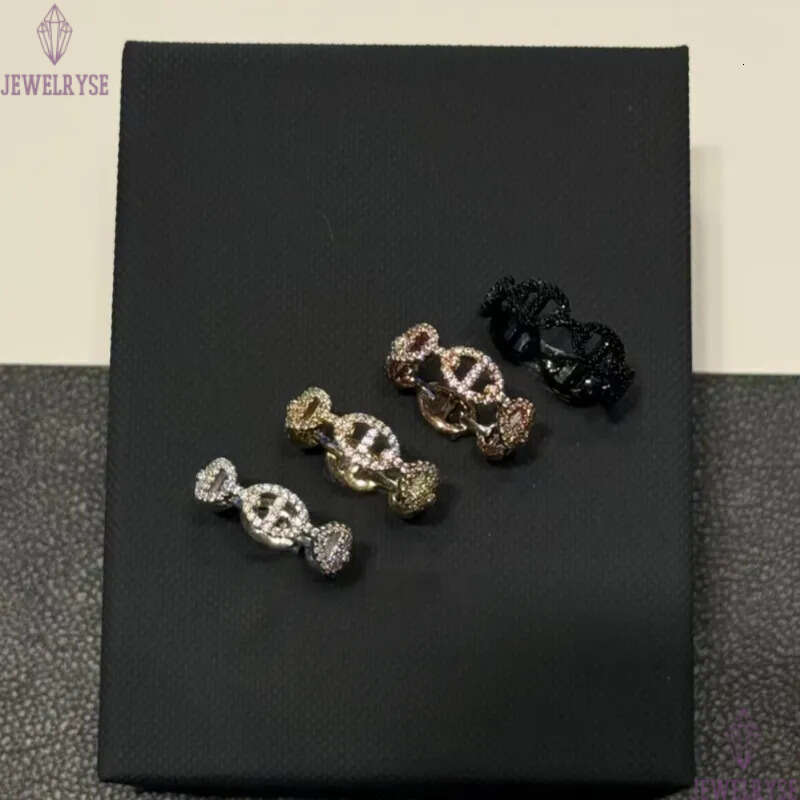 luxury classic letters pig nose ring for women shine crystal bling diamond charm elegant letter love rings jewelry