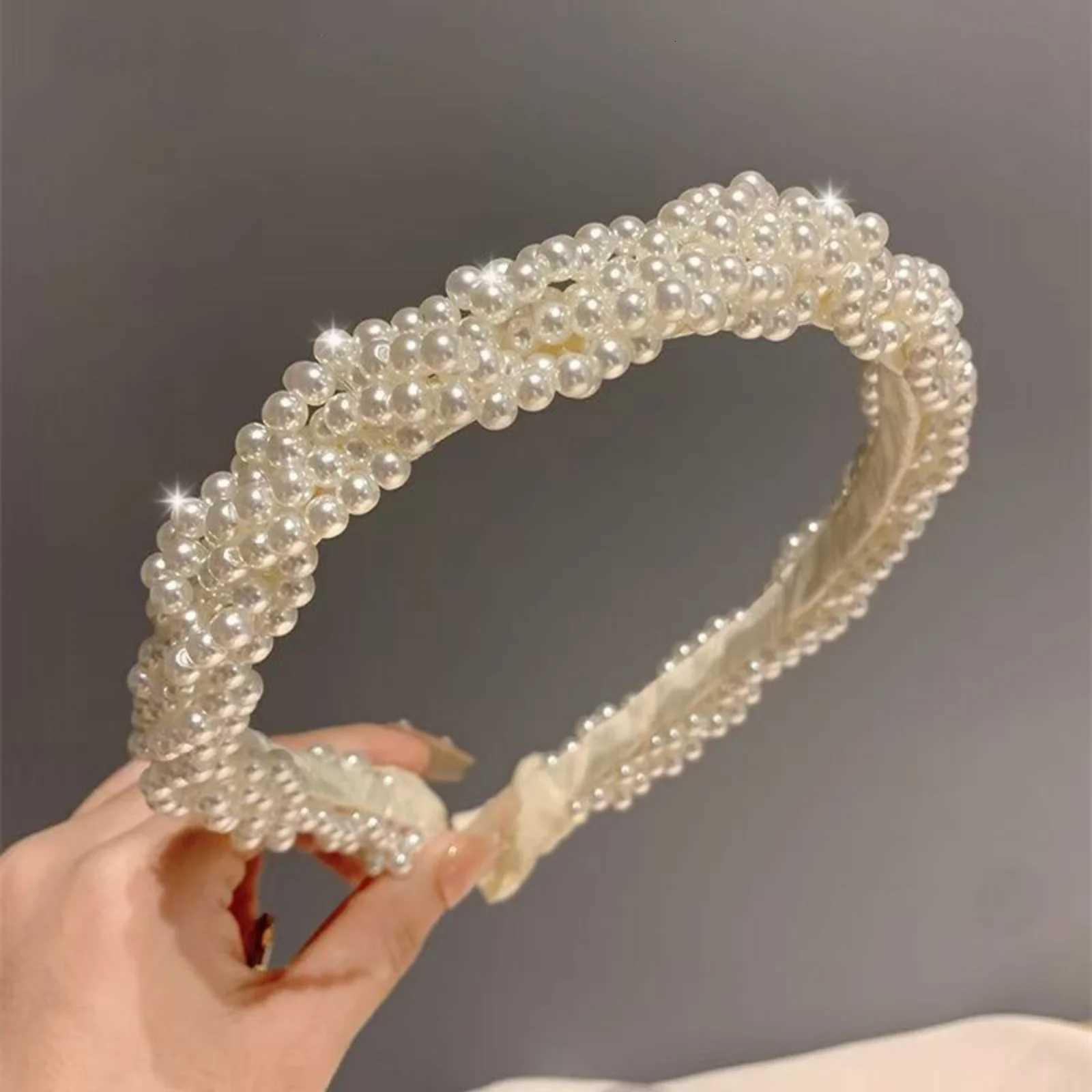1PCBraided Pearl bands with Sparkling Accents Stylish Hair Hoops for Ladies Tren Hair Decor for Parties Daily Wear Y251210