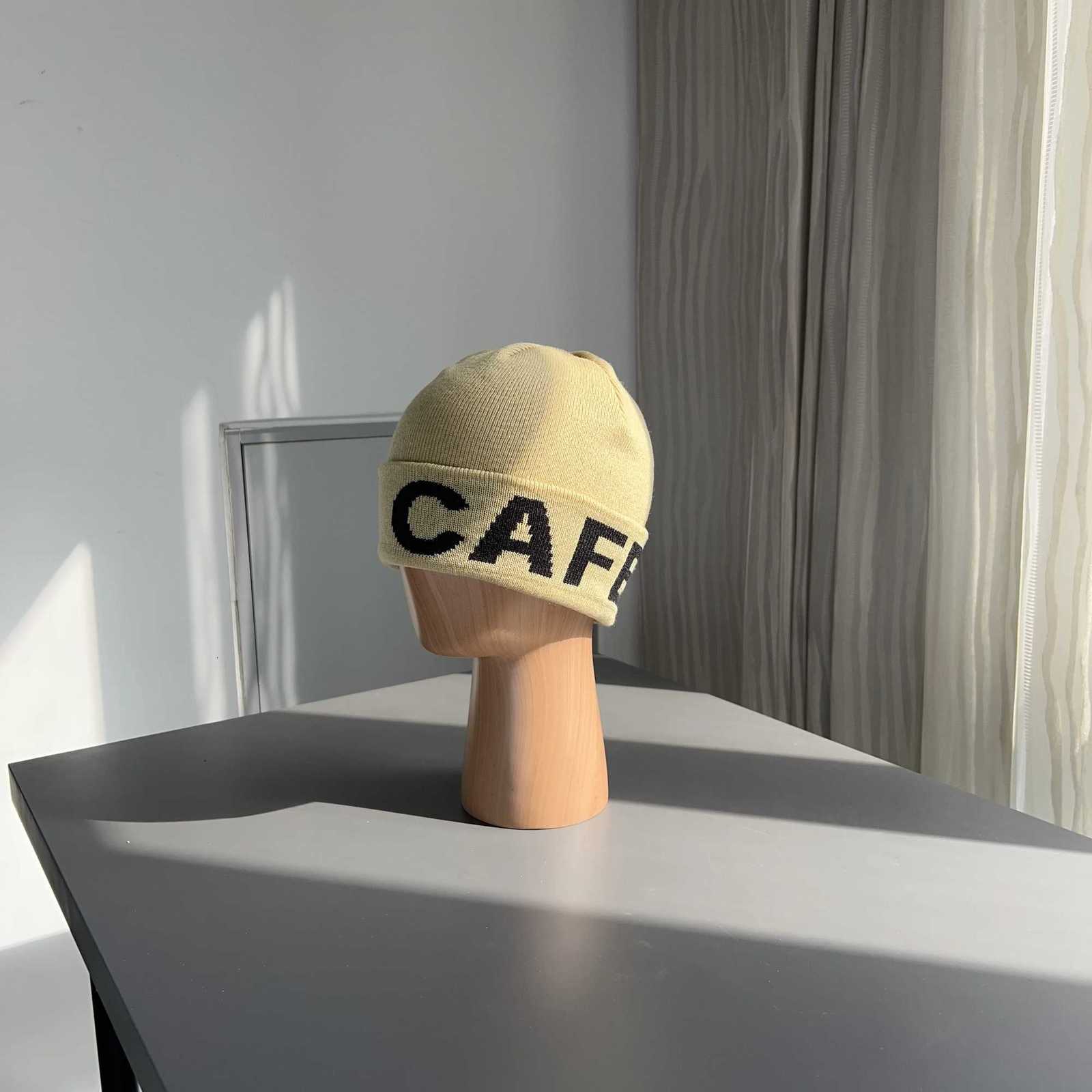 Luxury Coffee Brand Winter CAFE Beanie Hat Cleanfit Men and Women Hombre Kpop Knitted Bonnet Y251209