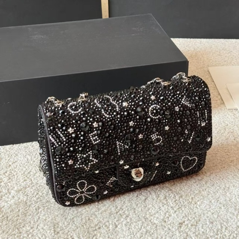 2025 Fashion Women's One Shoulder Chain Bag Makeup Bag Brick and Stone Chain Handbag Pearl Mother of pearl Jewelry Bag10A