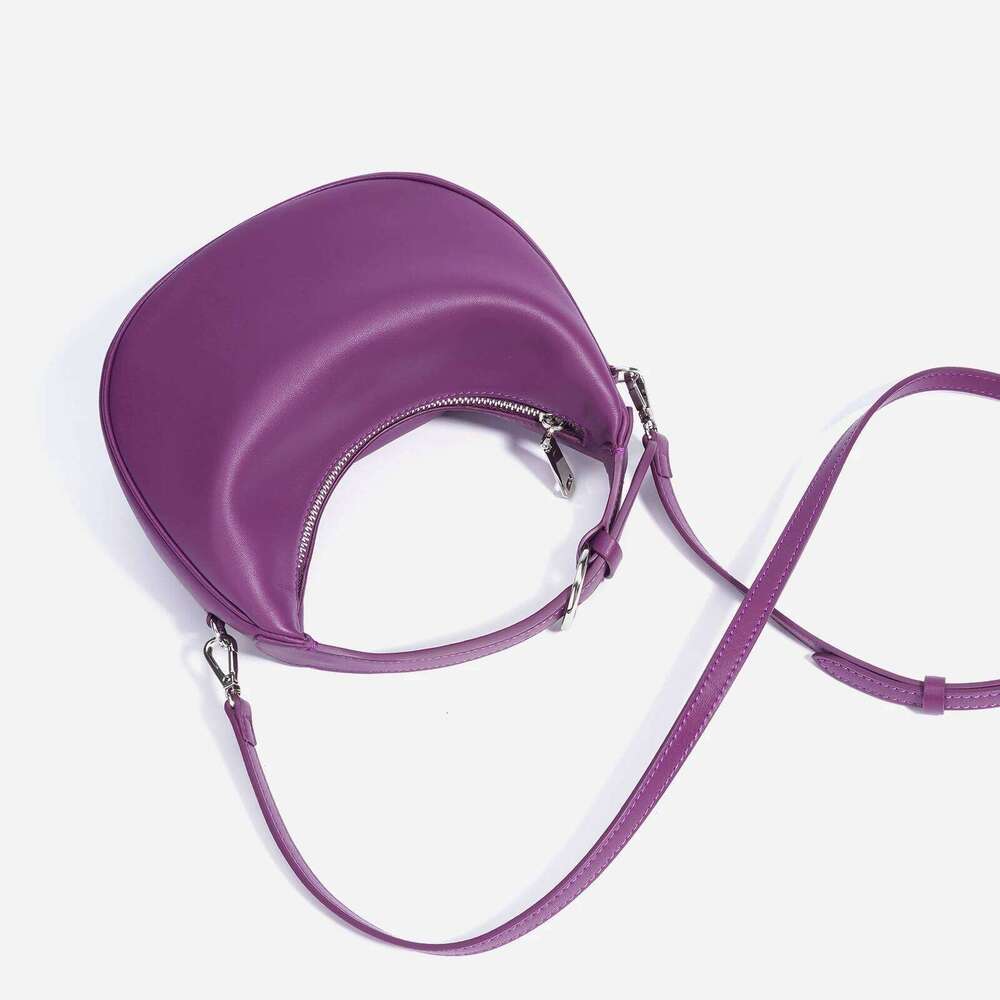 New Top Grain Leather Crescent Bag Korean Designer Style Tote Commuting Women's Crossbody Purse High Quality Handbags St251210