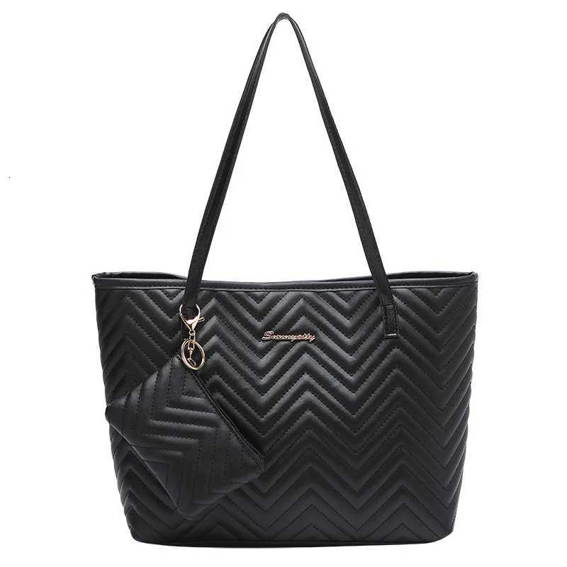 Wens Bag Fi Large Capacity Tote Bag Wavy Grain Daily Cmute Handbag two-piece Y251209