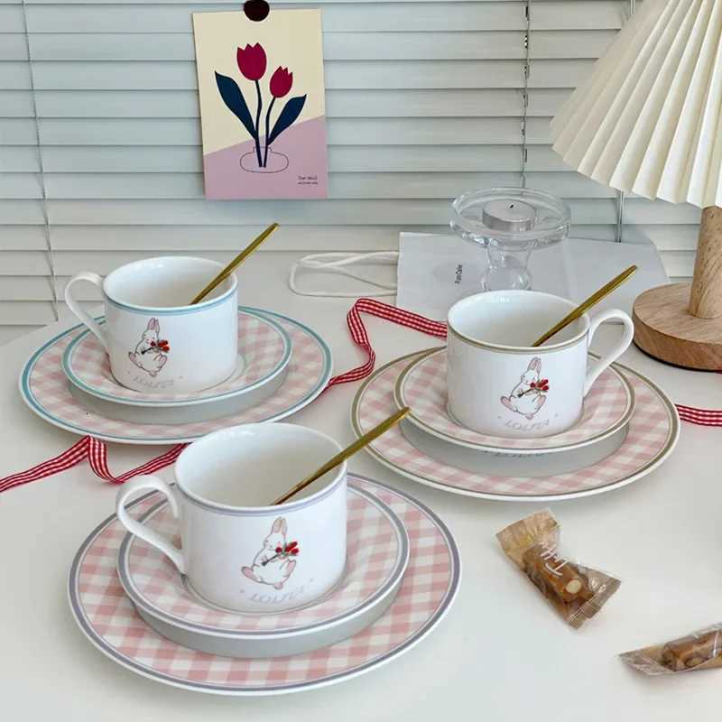 Little Rabbit Mug Set High Temperature Resistant Large Capacity Cartoon Ceramic Cup Afternoon Tea Breakfast Dessert Plate C251210