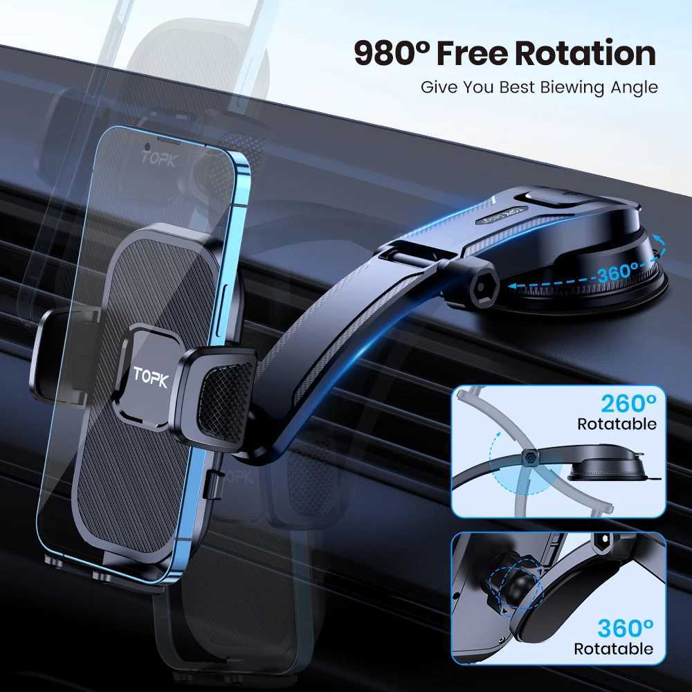 TOPK Car Phone Holder Gravity Stand for iPhone Car Mobile port for Dashboard Windshield Air Vent Phone Mount C251210