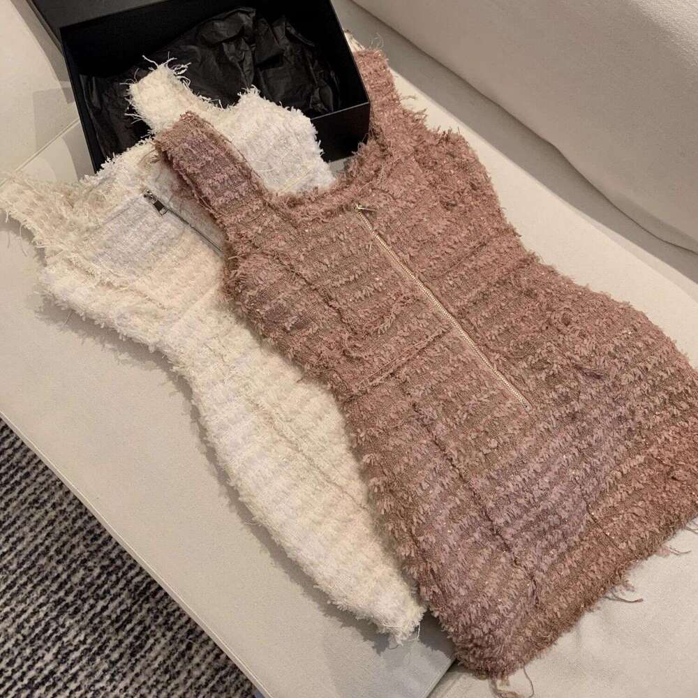 Fragrance Mini Bus Light Luxury Thousand Feel Heavy Brushed Craft Gold Buckle Custom-Dyed Dress