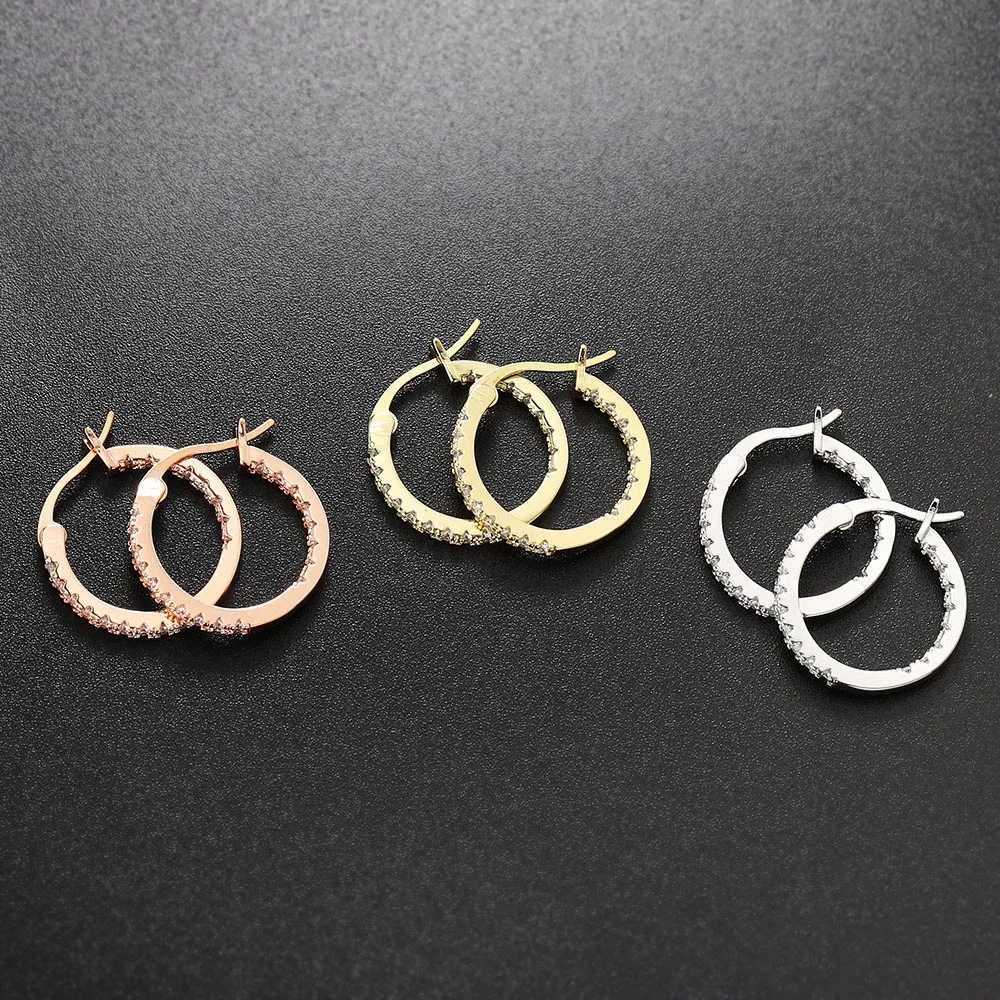 Punk Round Hoop Earrings For Women Fashion Crystal Small Circle Gold Color Cartilage Earings Girl Party Jewelry Accessories E398XJ251210 - view 6