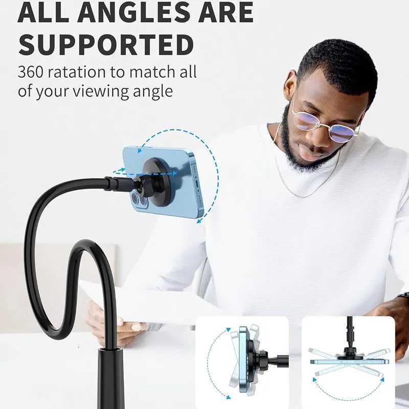 Cellphone bracket Magnetic phone holder For Mafe cradle Desk mobile port adjustable Bedside Gooseneck Lazy Long C251210