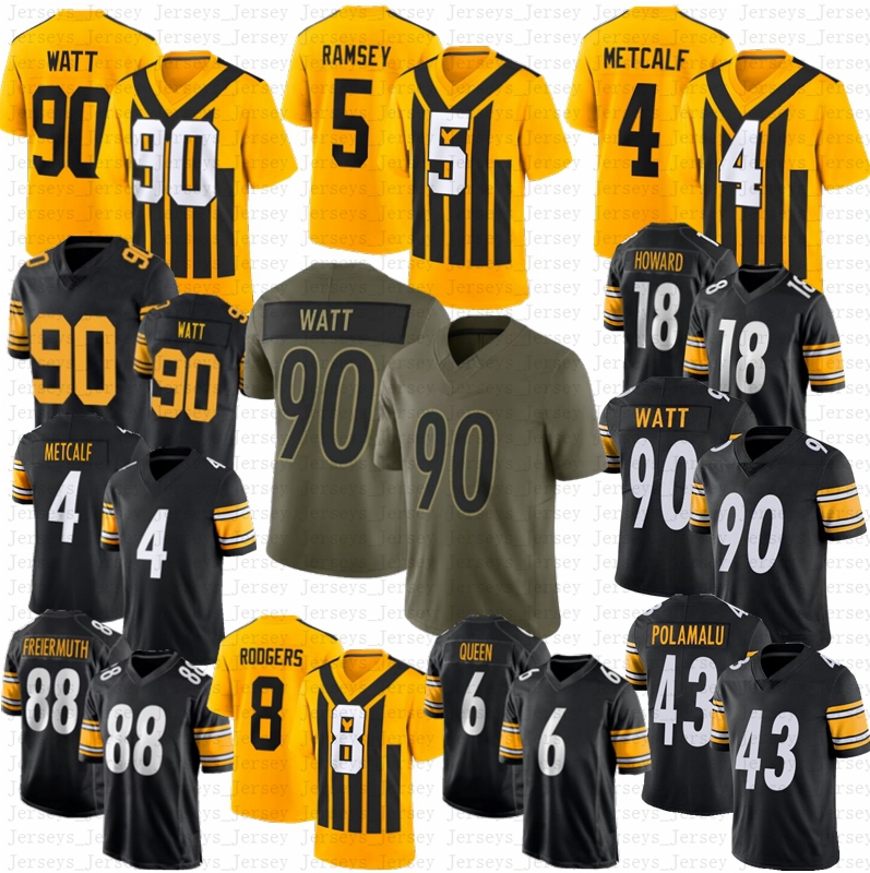 2025 New Aaron Rodgers DK Metcalf TJ Watt Jalen Ramsey Football Jerseys Sawyer Will Howard Boswell Patrick Queen Porter Polamalu Johnson Heyward Pat Freiermuth