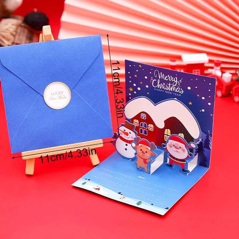 Christmas Card 3D UP Santa Cards Marry Christmas Greeting Cards Xmas Party Invitations Gifts New Year Greeting Card Kid Gift H251210