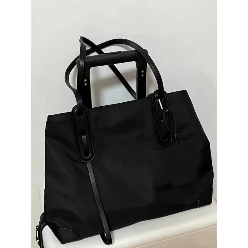 Elegant Nyl Tote Bag Wens Crossbody shoder Bag Large Capacity Casual Handbag Sli Korean Style Soft Fabric Pure Color Y251209