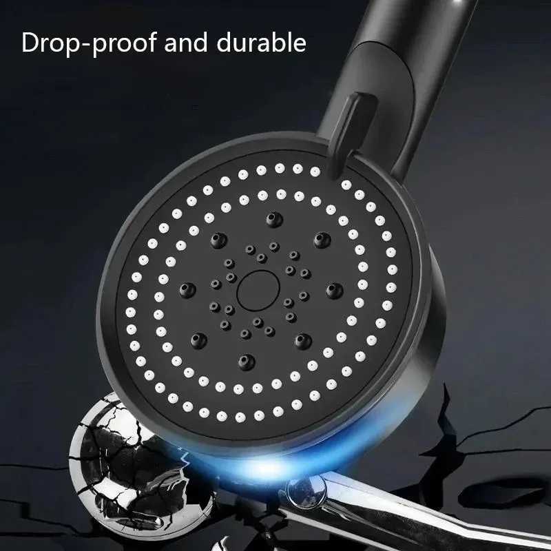 5 Modes Adjustable Showerheads High Pressure Shower Head Bathroom Accessories with Hose Water Saving One-Key Stop Spray Nozzle T251210LZQN M260320