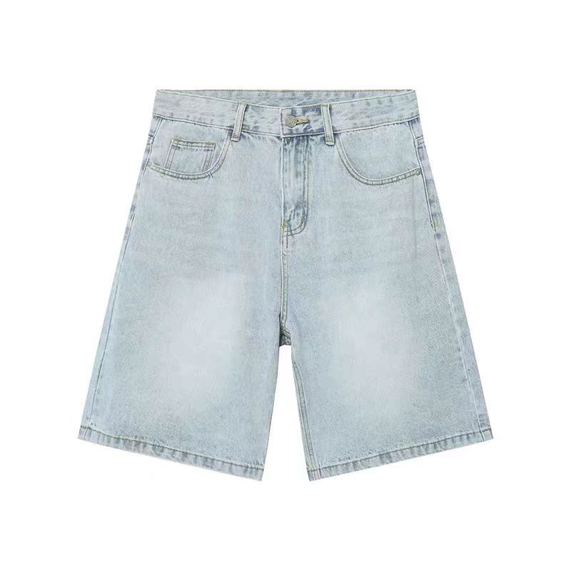 Men's Shorts Summer Denim Shorts Men's Loose Korean Style Retro Short Jeans Fashion Washed Casual Knee Length Pant New Streetwear