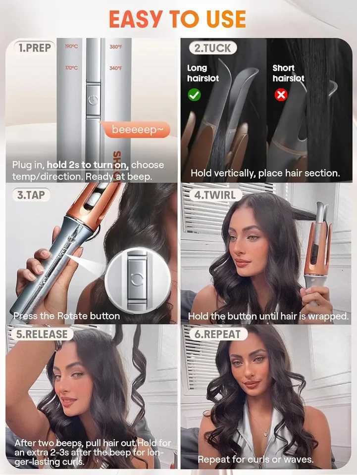 Automatic Curling Iron 32 mm Big Roll Anion Ceramic Hair Curler 4-Speed Adjustable Fast Heating Fashion Styling ToolsT251210