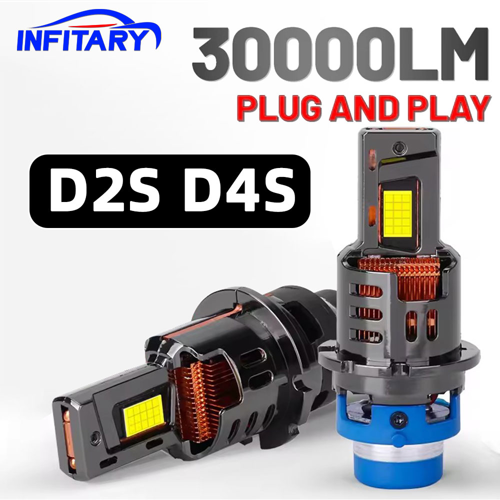 Infitary Super Bright D2S D2R D4S D4R Headlight LED Car Bulb CANBUS 6000K Auto Lamp Xenon Replacement No Dark Spot Plug and Play