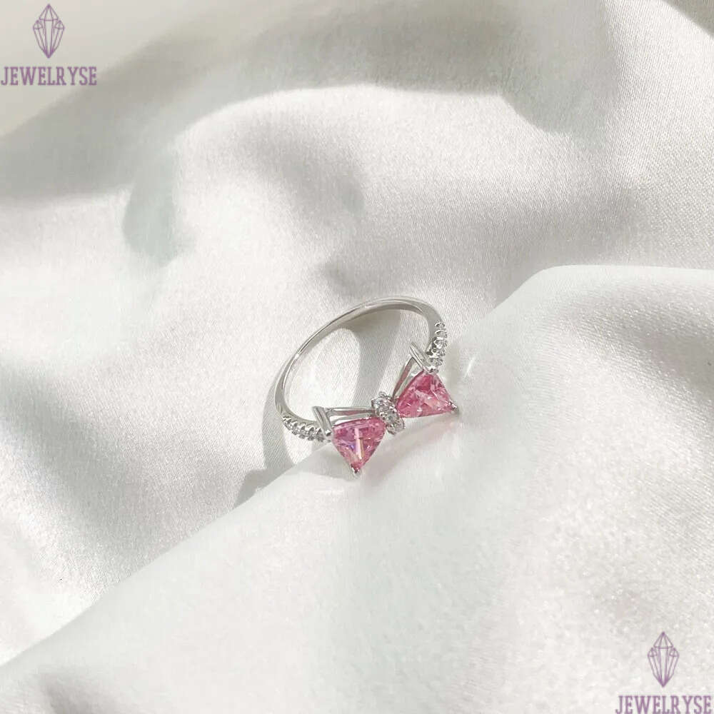 S925 sterling silver bowknot designer ring for women girls lovely bow knot luxury cz zircon stone charms elegant rings jewelry