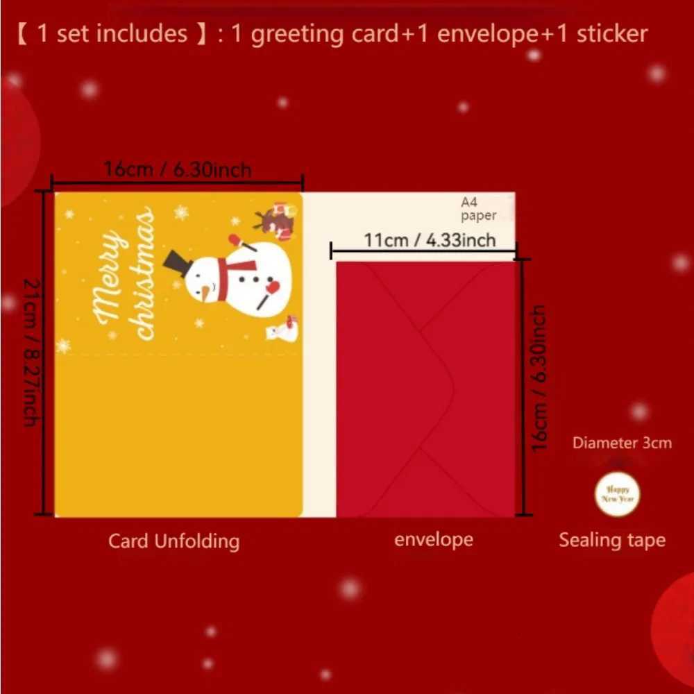 3D Up Christmas Cards with Envelopes Sealing Stickers Honeycb Xmas Cards Cute Merry Christmas Card Holiday Greeting Gift H251210